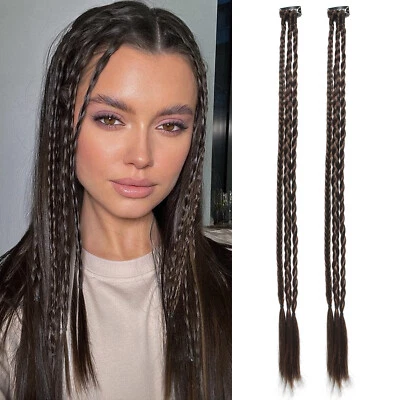 3 in One Clip in Braids Ponytails Micro Braids Hairpiece Braided Hair Extensions - Image 1 of 4