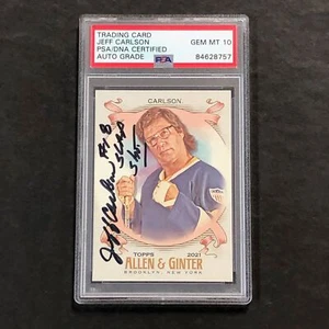 2021 Topps Allen & Ginter #256 JEFF CARLSON Signed Card PSA/DNA Encapsulated AUT - Picture 1 of 2