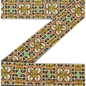 Sanskriti Vintage Sari Border Woven 1 Yd Indian Trim Ribbon Multi Color Lace - Picture 1 of 8
