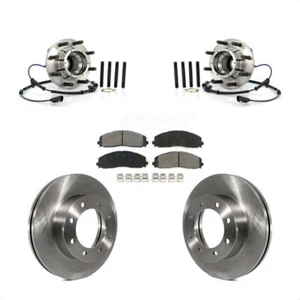 Front Hub Bearing Disc Brake Rotor & Pad Kit For Ford F-250 Super Duty F-350 4WD - Picture 1 of 8