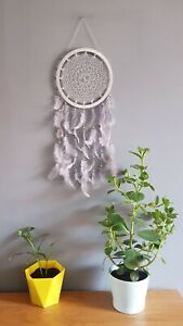 handmade silver dreamcatcher srebrny łapacz snów rękodzieło wall hanging art