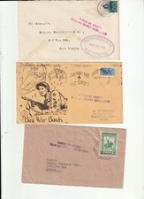 South Africa WW II, 5 censored covers, 1 post card