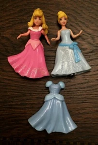 Aschenputtel und Dornröschen Polly Pocket Puppen und Kleiderpaket - Bild 1 von 6