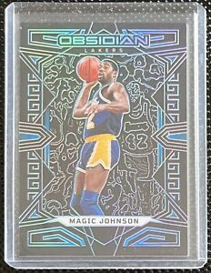 2022-23 Panini Obsidian #148 Magic Johnson Electric Etch Blue #01/30 LA Lakers