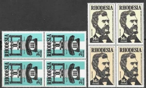 Rhodesia 1976 100th Anniversary of the Telephone Blocks of 4 2 x Values MNH - Picture 1 of 1