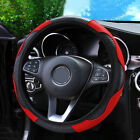 Red Pu Leather Steering Wheel Cover 15''/38cm Universal Car Interior Accessories