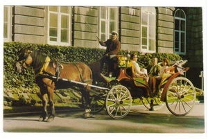 Tourists In A Surry, Horse Drawn Carriage, Quebec City Vintage Chrome Postcard - Bild 1 von 2