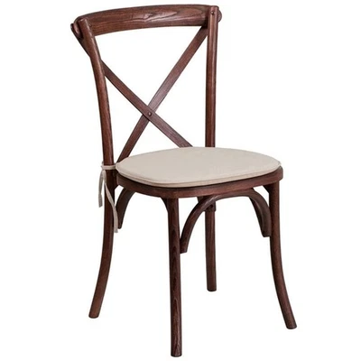 Cadeira traseira transversal Flash Furniture com almofada em mogno - Imagem 1 de 4