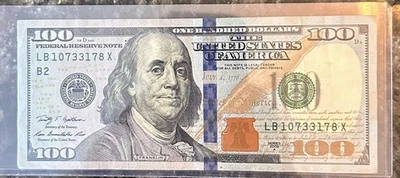 Rare! 2009A $100.00 Bill X Note! New York Serial Number LB10733178X - Image 1 of 2