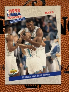 1993-94 Upper Deck Larry Johnson Muggsy Bogues NBA Playoffs #194 Hornets - Picture 1 of 2