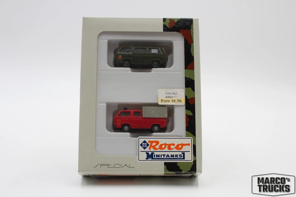 Roco Minitanks Set VW T3 US Army Fire Department No. 597 1:87 /RO463 - Image 1 of 1