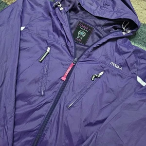 Mishka NYC Purple Windbreaker Jacket L Hooded Reflective Logo Streetwear BAMC - Picture 1 of 10