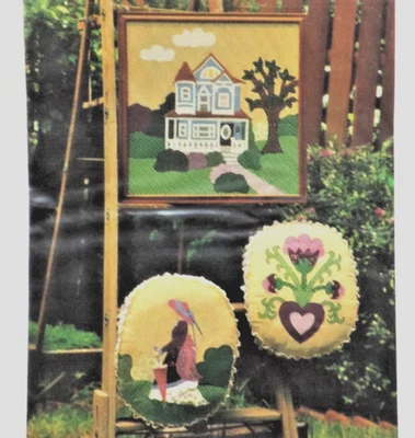 Victorian Appliqué 20" Wall-hanging/Ruffled Pillows House/Heart/Women Uncut - Image 1 of 3