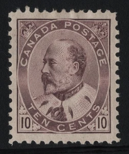 #93 Edward VII 10c Canada mint well centered XF cv $800 - Picture 1 of 2