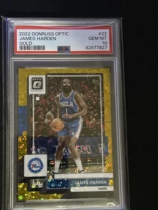 2022 Donruss Optic James Harden Gold Disco SSP  #22 3/10 PSA 10 - Picture 1 of 13