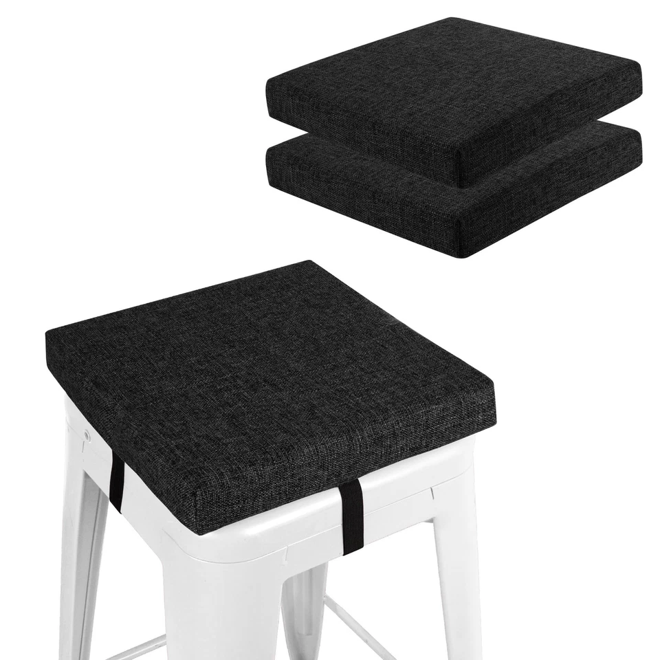 Cojines cuadrados para taburete de bar Almohadillas antideslizantes para silla con lazos Cojín para silla de 2"" de grosor... Foto 1 de 4