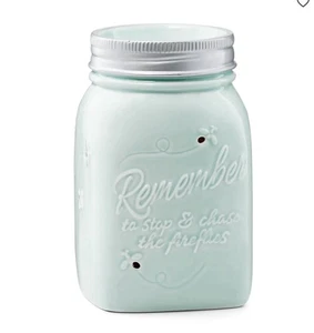 Scentsy blau "Chasing Fireflies" Wachswärmer Einmachglas - nicht mehr produziert NEU im Karton - Bild 1 von 8