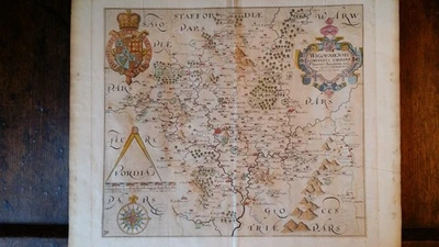 1637 ORIGINAL ANTIQUE MAP - CHRISTOPHER SAXTON - WILLIAM HOLE - WORCESTERSHIRE - Image 1 of 4