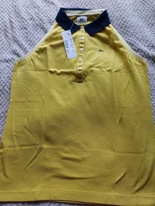 Lacoste Women's Sleeveless / Halter Neck Style Polo Shirt Size 18 yellow / navy - Picture 1 of 4