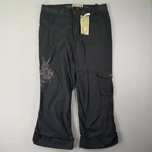 American Rag Cie Cargohose Damen Größe 11 mittlerer Bund dunkle Waschung Freizeit schwarz - Bild 1 von 12