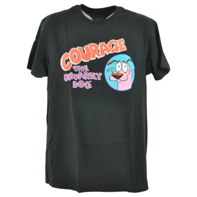 Camiseta negra de manga corta para adultos Courage The Cowardly Dog Tv Show Foto 1 de 3