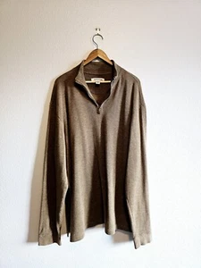 Suéter Pronto Uomo Mezcla de Lana Manga Larga Pullover 1/4 Cremallera - Marrón Carmelo - 2XLT - Imagen 1 de 7