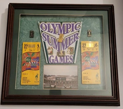 Prendedores de baloncesto de béisbol de los Juegos Olímpicos de Atlanta 1996 colección de imágenes de boletos RARO  Foto 1 de 4