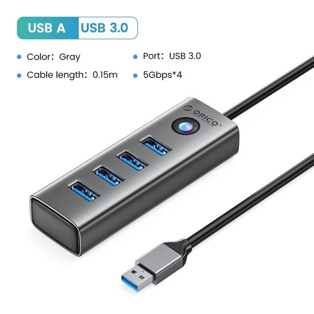 ORICO 4-Ports USB 3.0 Hub Ultra-Slim Data USB Hub with 3.3ft Cable for PC Laptop
