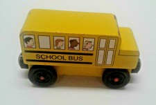 Mr Rogers Neighborhood Wooden Train School Bus Compatible Thomas Brio Lillabo  