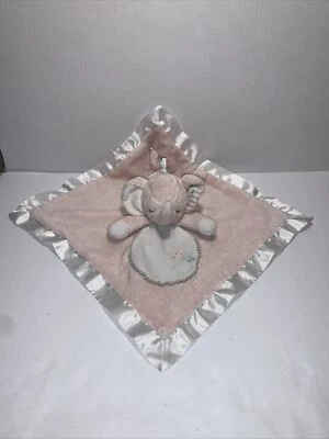 Douglas Baby Pink Elephant Baby Security Blanket Lovey Bird White Satin Girl - Image 1 of 4