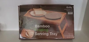Simple Foldable Bamboo Tea Table Rectangle Food Snaks Dessert Serving Tray Table - Picture 1 of 1