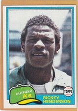 1981 TOPPS BASEBALL RICKEY HENDERSON #261 A'S EXMT/NM *A9335