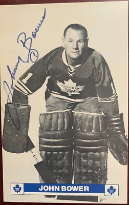 Johnny Bower Toronto Maple Leafs Autographed Team Issued Post Card - Image 1 of 3
