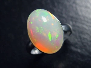 Opal Ring 4,62 Ct.  oval Cabochon 925 Silber offen / jede Größe (5000t) - Bild 1 von 2