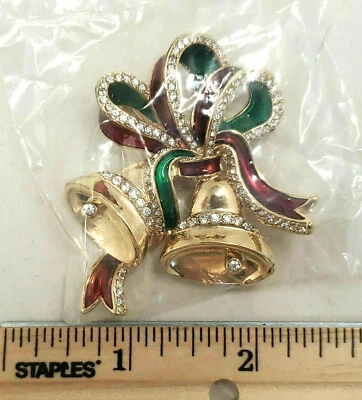 Avon 2015  Holiday Bells Collectible Pin Boxed New Christmas Holiday - Image 1 of 3