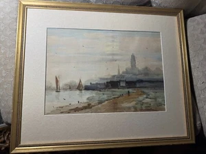 Christopher High Shearer (1846 - 1926) "Coastal Landscape" Watercolor Painting - Picture 1 of 18