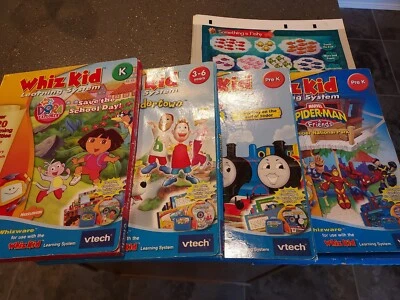 VTech Whiz Kid Learning System Dora Thomas Spider-Man 4 Sets With Bonus Scooby  - Image 1 of 4