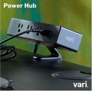LOT 2 x Vari Desk Mount Power Charging Station W/5 AC Outlet, USB C & USB 2.0 - Photo 1/9