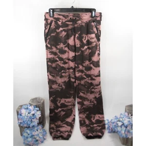 Athleta Black Pink Marbled Modal Jogger Sweatpants Size XL 14 EUC - Picture 1 of 6
