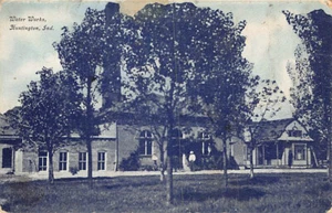 Postkarte IN: Wasserwerk, Huntington, Indiana, DB 1910er Jahre - Bild 1 von 2