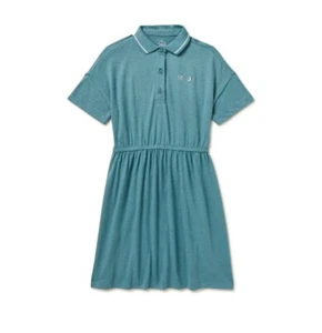 Abito polo Wonder Nation bambina taglia XL (14-16) verde acqua con sfiato dietro nuovo con etichette - Foto 1 di 7