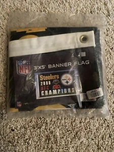 Steelers 2008 AFC champions 3’x5’ Banner Flag Super Bowl XLIII - Picture 1 of 2