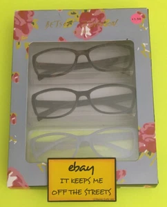 ❤️Authentische BETSEY JOHNSON 3 PAAR SET LESEBRILLE LESEBRILLE +1,50 NEU ❤️ - Bild 1 von 4