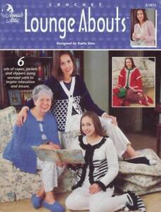 ANNIES ATTIC CROCHET LOUNGE ABOUTS DESIGNS FOR 6 SETS OOP 2001