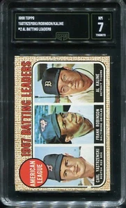 1968 Topps #2 American League 1967 Batting Leaders (Yastrzemski) - GMA 7 NrMt - Picture 1 of 2