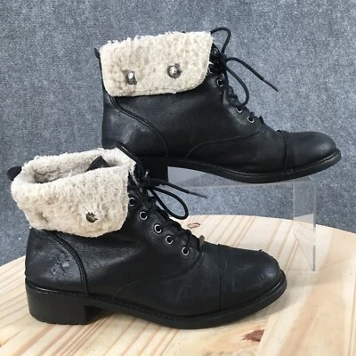 Patricia Nash Botas Mujer 8M Lia 2 Botín Negro Plegable Con Cordones Comodidad Foto 1 de 4