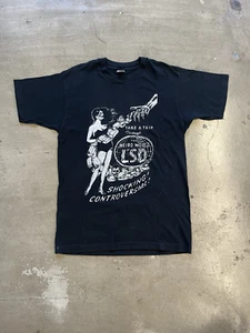 Vintage LSD Hippie drug t shirt 90s Size Large black - Picture 1 of 7