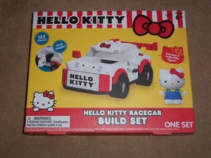 New HELLO KITTY RACECAR 132 PIECE BUILD SET w/ FIGURE - Picture 1 of 2