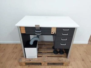 STROHM + MAIER Labortisch Arbeitstisch Arbeitsplatz inklusve Absaugung und Lampe - Bild 1 von 8