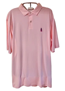 Peter Millar Golf Polo Shirt Pink Featherweight Embroidered Men’s Size Large L - Picture 1 of 10
